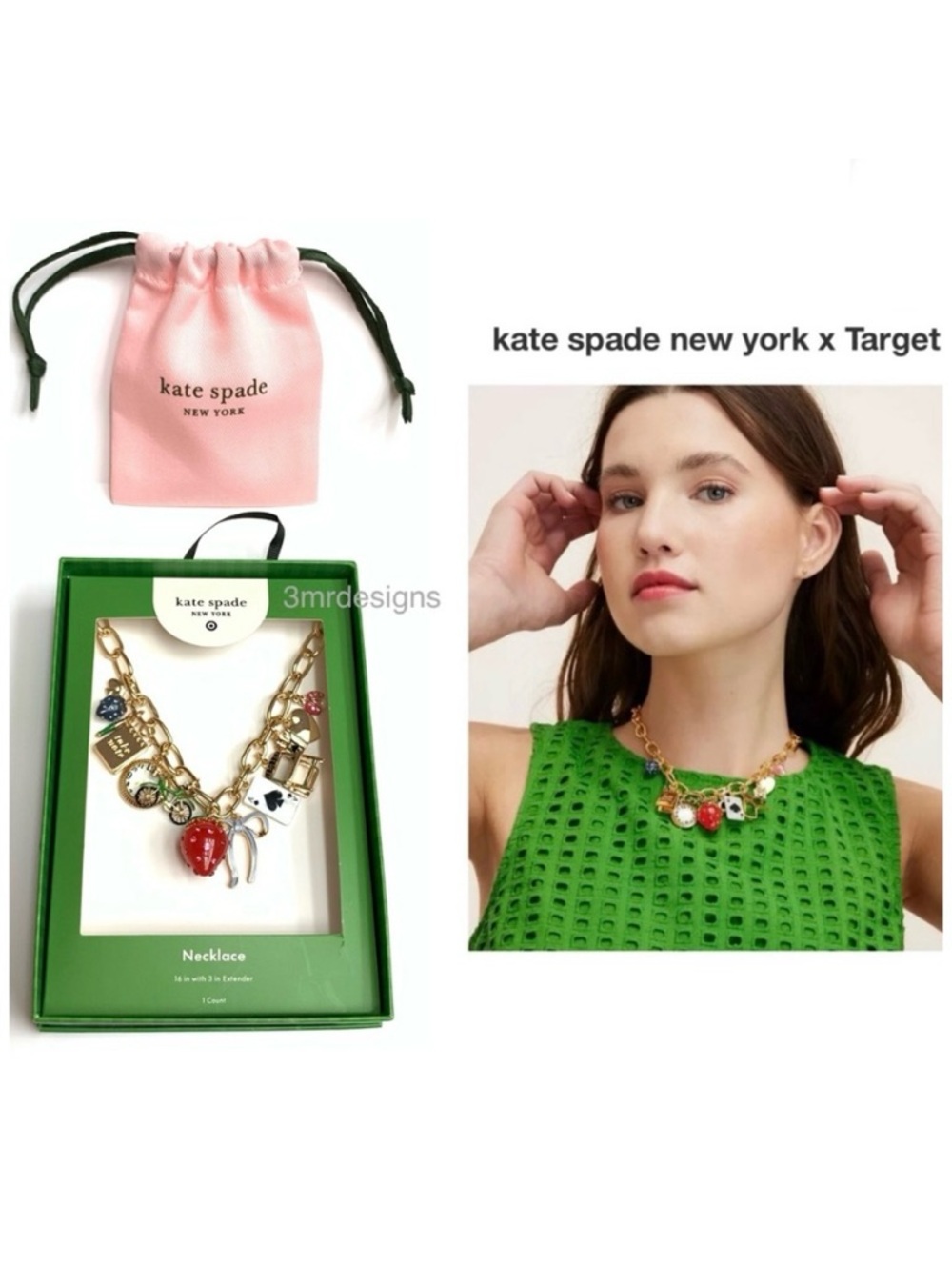 NWT Kate Spade New York ♠️ x Target Gold Plated Zinc Chunky Charm Necklace
